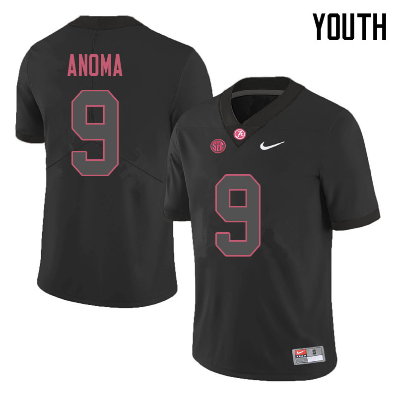 Alabama Crimson Tide Youth Eyabi Anoma #9 Black NCAA Nike Authentic Stitched 2018 College Football Jersey DT16M46KK